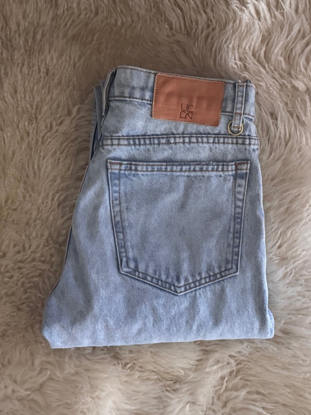 ULLA JOHNSON DAPHNE GLACIER WASH BLUE  STRAIGHT CUT JEANS, SIZE 27